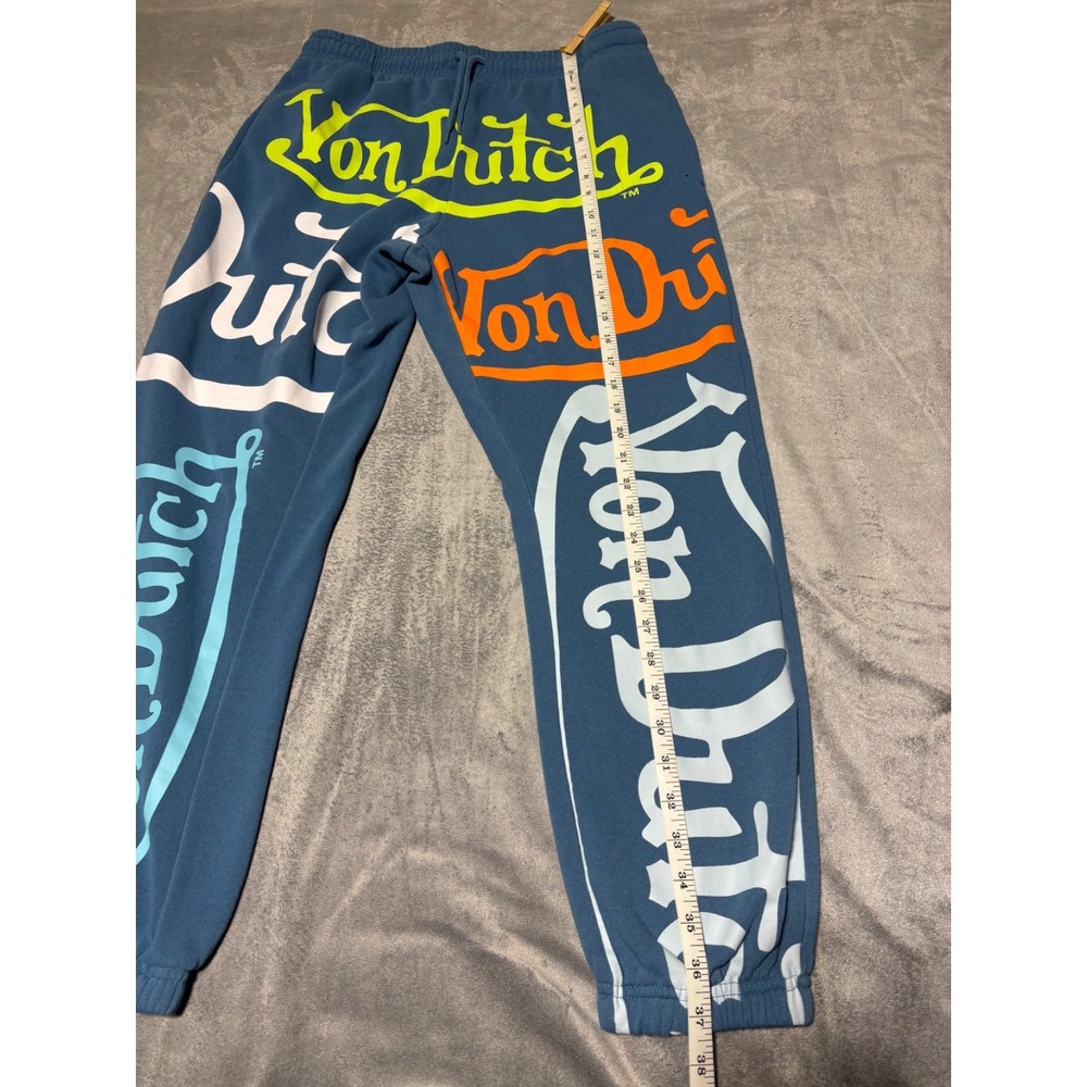 Von Dutch Mens XL Blue All Over Print Jogger Sweatpants - Picture 7 of 8